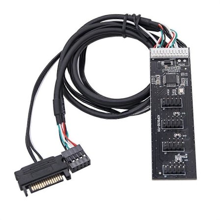 USB2.0 Header Splitter 9 Pin 1 til 4 Udvidelseshub Splitter med SATA Interface Kabel til PC Mainboard Adapter[D]
