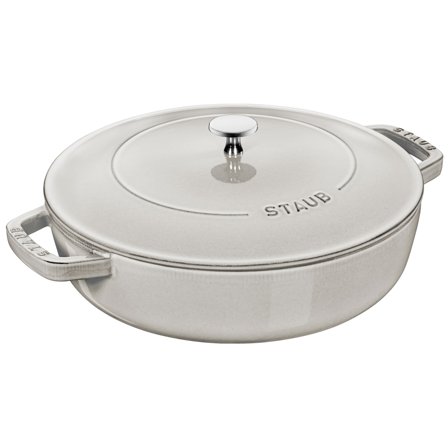 Staub Chistera sautesepannu valuraudasta 28 cm, valkoinen tryffeli