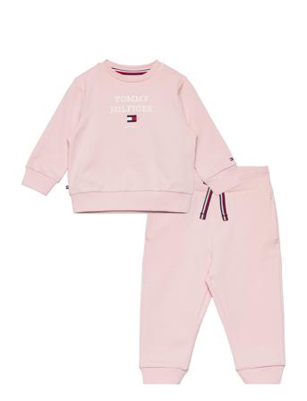 Baby Th Logo Set Sets Sweatsuits Rosa Tommy Hilfiger*Betinget Tilbud