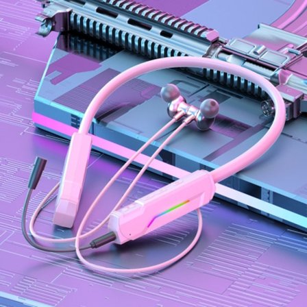 K2 Bluetooth 5.2 Coola RGB-ljus hörlurar Sport nackband In-Ear hörlurar