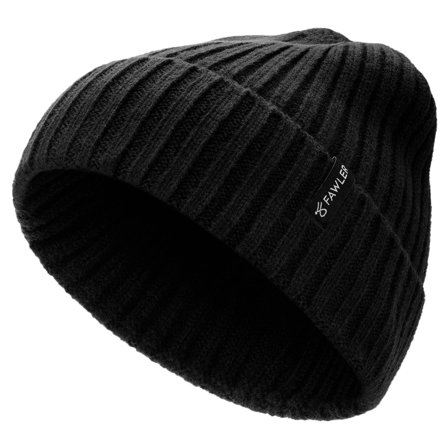 Arctic | Berretto nero a coste in misto lana per uomini - Berretti invernali
