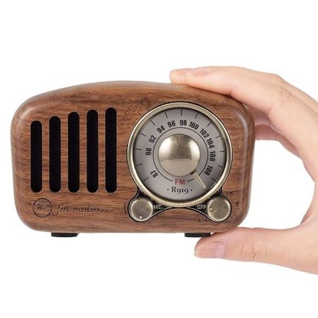 FM FM Klassisk Træ Retro Radio Lille Bærbar Radio med Bluetooth
