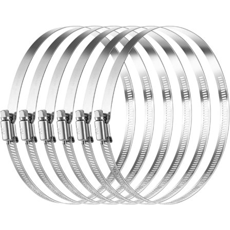 6 st 304 Rostfria Justerbara Slangklämmor (141mm-165mm)
