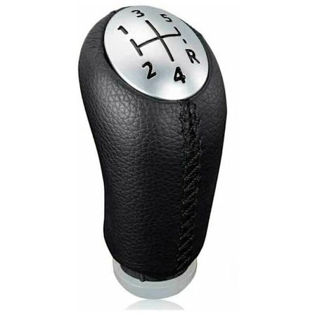 Svart skinn manuell girspakkule for Renault Clio III, Meg