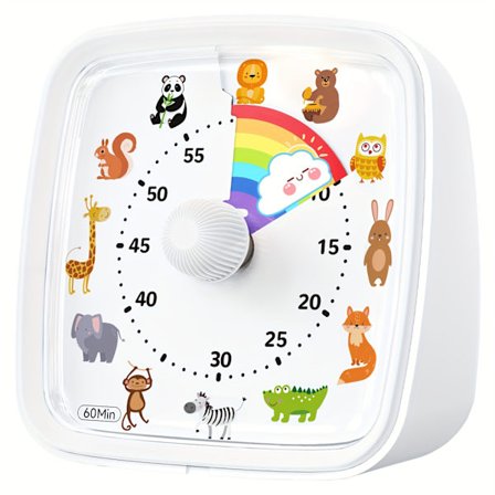 Visuel Timer med Natlys, Havdyrsurskive Nedtællingstimer til Klasseværelset, Stille 60-Minutters Tidsstyringsværktøj til Arbejde, Skole eller Hjem
