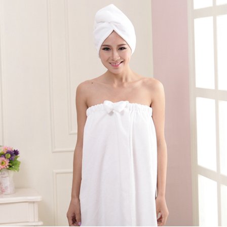 Kvinnor Bath Wrap Handduk Lätt söt Bärbar Loungewear Badrock Badkjol För Dusch