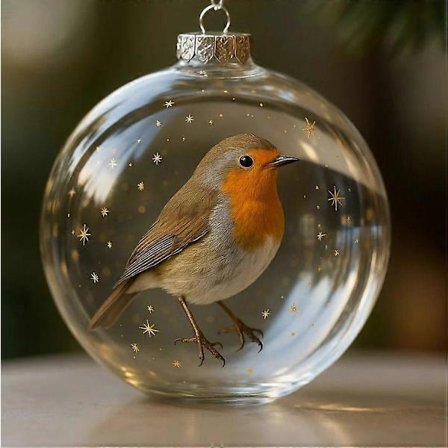 Naturens Fugle Krystalglas Ornament Gaveæske, 2026 Søde Fugle Juleglaskugle Kollektion, Juletræsornamenter med 3D Fugle Natur Krystal