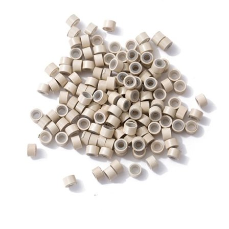 500stk Micro Rings Links Beads BEIGE