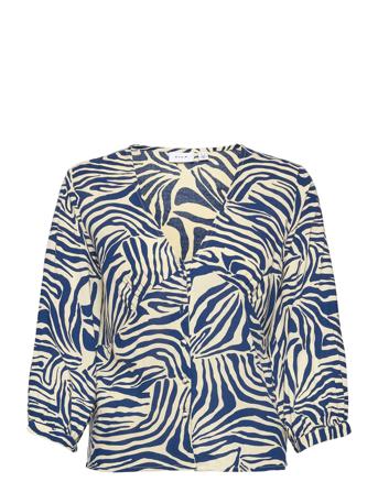 Viadelina V-Neck 3/4 Top/Dc/Su T-shirts & Tops Long-sleeved Multi/mønstret Vila