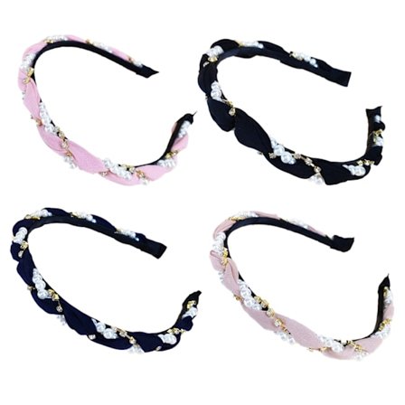 Fashionable rhinsten-pandebånd med kunstige perler, elastiske tynde hårbøjler, hårsmykker til kvinder og piger