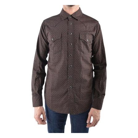 Saint Laurent, Printed western shirt Brązowy, Mężczyzna, Rozmiar: S