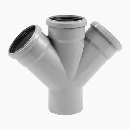 Avloppsrör dubbel förgrening 45° 110 mm