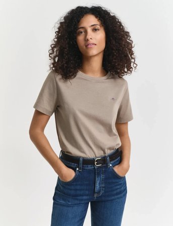 GANT Reg Shield Ss T-Shirt - Beige - XXL