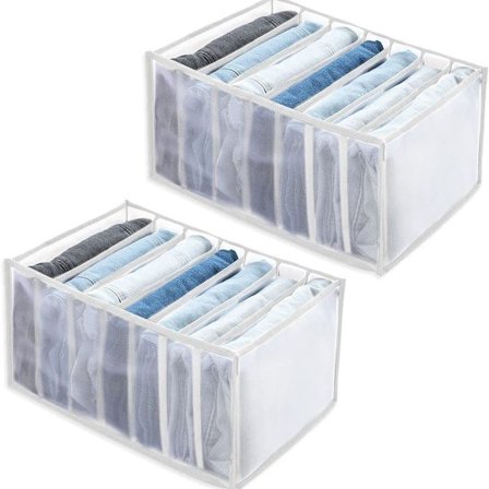 Tøjopbevaringsboks, sammenklappelig mesh-rumdeler til garderobeskab