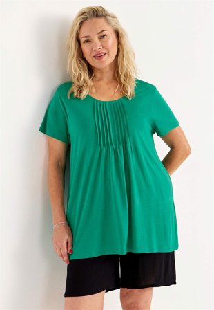 Cellbes of Sweden - Kortärmad trikåtunika - grön - för damer - 34/36
