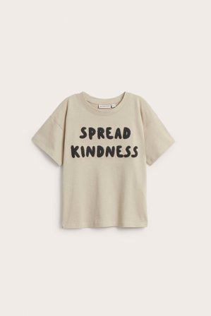 Kappahl | T-paita, jossa applikoinnit | Vaaleanbeige