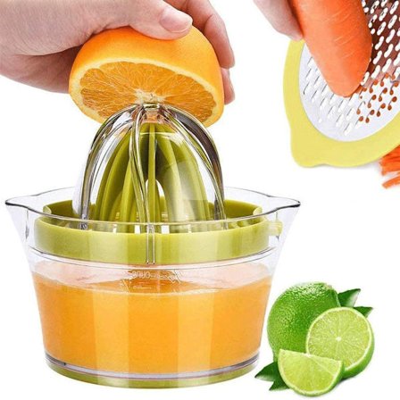 Sitrus Sitron Appelsin Juicer Manuell Håndpresse med Innebygd Målebeger og Rivejern