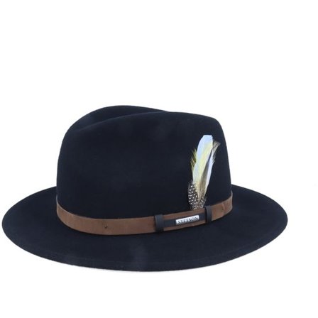 Stetson - Svart fedora Hatt - Traveller Vitafelt Black Fedora @ Hatstore