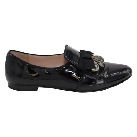 Miu Miu Pre-owned Jewel Crystal Bow Loafers svart, Dam Vintage Skor, Dam, Storlek: 38 EU
