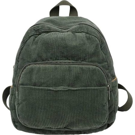 Rygsæk, Lille Rygsæk i Fløjl, til Kvinder Unisex Letvægts Dagstursrygsæk Casual Rejsetaske, grøn