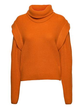 Slfnatalie Ls Knit High Neck G Orange Selected Femme