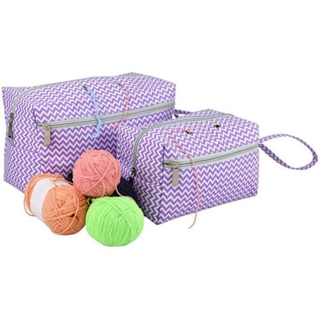 Strikkeopbevaringspose til tekstilgarn, 2 stk. sammenklappelig strikkepose