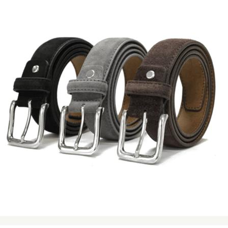 Klassiskt Bälte I Nubuckläder (svart, Brun Eller Grå) Brown Brun - 95 Cm (midjemått)