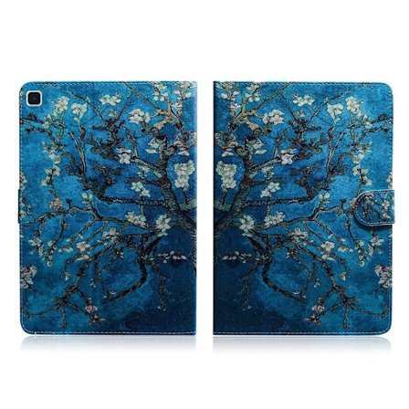 Viileä kuvio nahkainen flip-kotelo Samsung Galaxy Tab A7 10.4 (2020) - Elävä Kukka