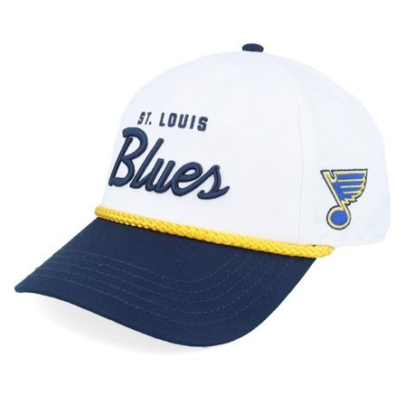 American Needle - White adjustable Caps - Roscoe White/Navy A-Frame Adjustable @ Hatstore