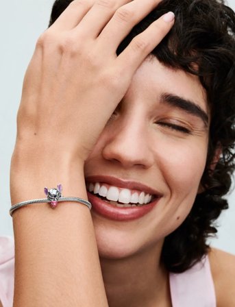 Pandora Disney Stitch Birthday Cake Sterling Silver Charm With Pink, Purple, Blue And Black Enamel - Silver - ONE SIZE