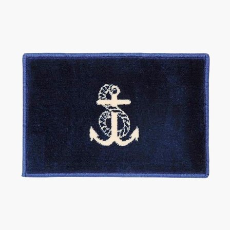Båtmatta Ankare, rektangel, 45 x 30 cm, marinblå