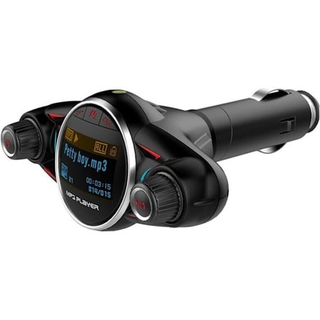 Biladapter Bil Mp3-spelare Trådlös Bluetooth Handsfree FM-sändare Bilsats 2.1A TF AUX Audio USB -laddare LCD-skärm Bil FM-modulator