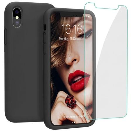 3in1 Gummibelagt Stilrent Skal iPhone XS Max - Svart