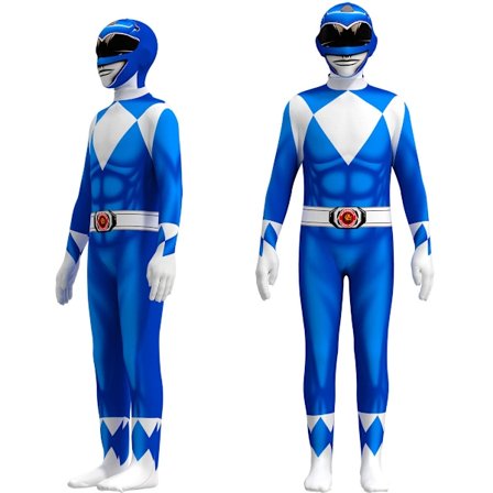Power Ranger-kostymer for barn og voksne, cosplay-partykostyme, Halloween-bursdagsgave blue-FA-