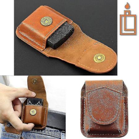 Lighter-etui i skinn Håndlaget hylster Belte Loop Clip-veske Holder for Zippo