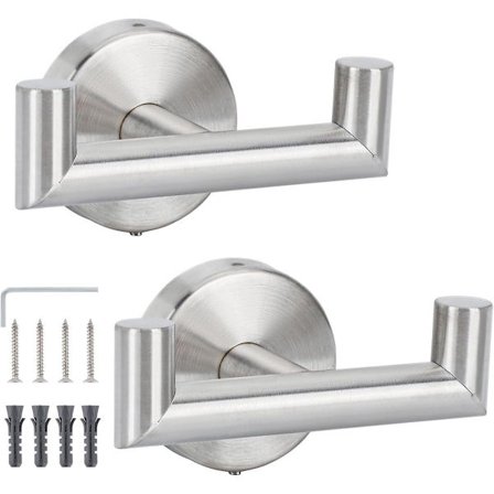 To-delt badeværelseskroge - badekåbekroge - vægmonterede håndklædekroge