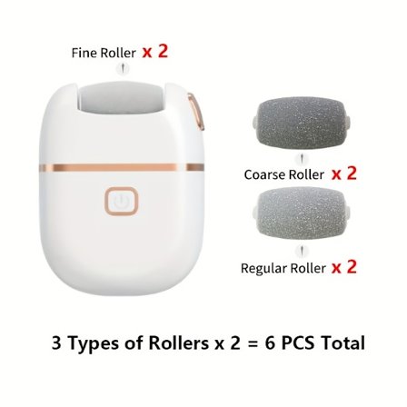 Fotfil med 6 erstatningshoder, tre typer slipehoder