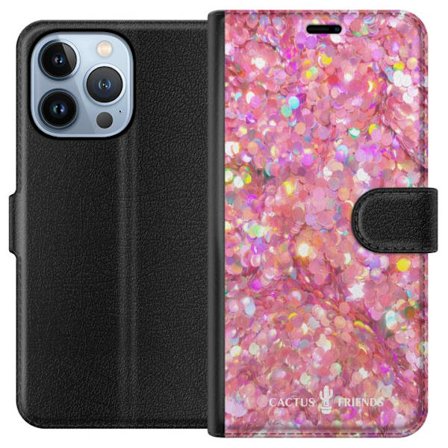 Kompatibelt Lommeboketui til Apple Apple iPhone 13 Pro Cactus and Friends – PinkGlitter