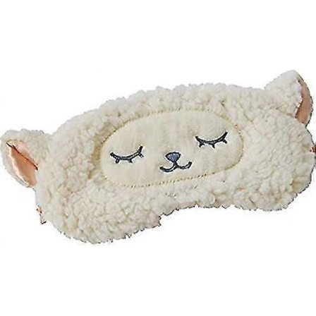 Sovemaske med lammeull, dyremaske, plysj øyemaske, bind for øynene for barn jenter festreise (1 stk. sau)