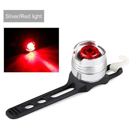 Mini LED-baklykta för cykel, USB-laddningsbar, IPX4 vattentät, säkerhet sliver