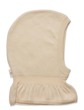 Knitted Cotton Balaclava W. Lining Accessories Headwear Balaclava Creme Copenhagen Colors*Betinget Tilbud