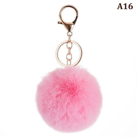 8cm e Key Soft Fluffy Fur Ball Nøglering Fluffy Key Chains Trink