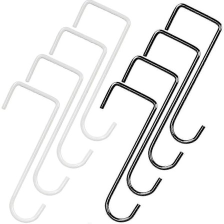 8 kpl Aidan Koukku, Kasvien Ripustuskoukku Terassikoukku Ripustettaville Istutuskoneille Linnunruokintalaite Kukkaruukku Kasvi Valkoinen ja Musta