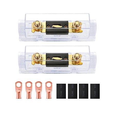 2 st ANL-säkringshållare, bult-on-säkring, bilsäkringshållare, smältbar länk med säkring 200A säkringar Amp för husbil bil