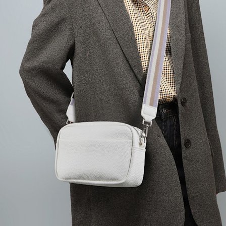 Crossbody-veske for kvinner Klassisk skulderveske med bred reim Crossbody-veske med glidelås