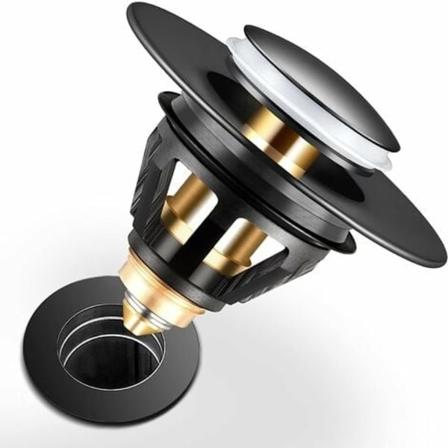 Universal musta pop-up pesualtaan tyhjennys esto tukkeutunut tyhjennyssuodatin ruostumatonta terästä ja puhdasta kuparia kylpyammeen tyhjennys ja 