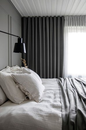 Hasta - Gardin Lina 132x250 cm - Grå - Hanklängder - 132X250 - Från Homeroom