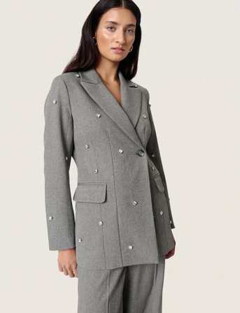 Soaked in Luxury Sllilu Corinne Fitted Blazer - Grey - L