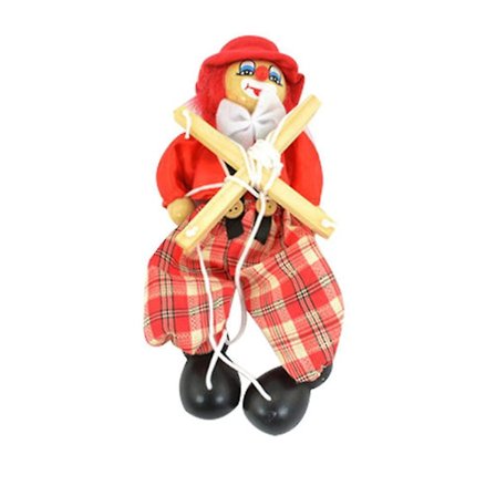 Klovn Marionet Træk String Dukke Legetøj, Træk String Marionet Fælles Aktivitetsdukke, Sjov Klovn Håndværk Marionet Dukke