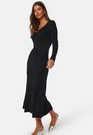 BUBBLEROOM Knitted Rouched Midi Dress Klær